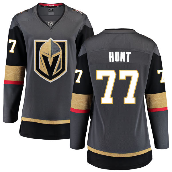 Women Vegas Golden Knights #77 Hunt Fanatics Branded Breakaway Home Gray Adidas NHL Jersey->more nhl jerseys->NHL Jersey
